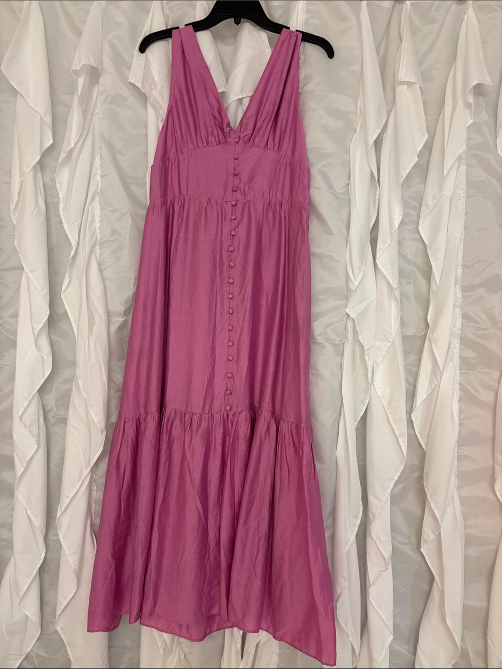 Endless Rose Fuchsia Button-Front Maxi Dress
